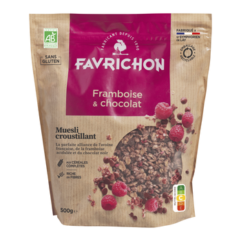 Visuel 1 du produit Muesli croustillant au chocolat et à la framboise - 500 gr