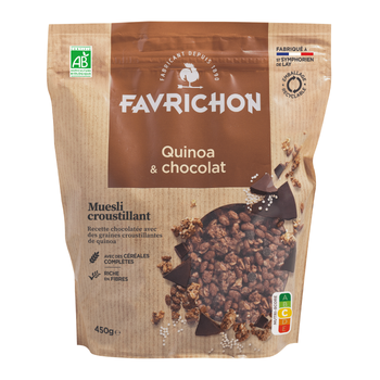 Visuel 1 du produit Muesli bio croustillant quinoa et chocolat - boite de 450 g