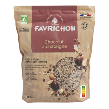 Visuel 1 du produit Céréales croustillantes chocolat et châtaigne bio Favrichon - 800g