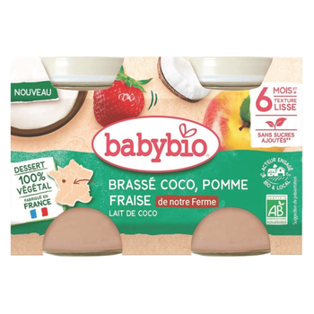 Visuel 1 du produit Brassé végétal coco pomme fraise Babybio 6 mois – 2 x 130 g