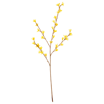 Visuel 1 du produit Tige de forsythia artificiel jaune à 3 rameaux - 76 cm
