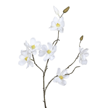 Visuel 1 du produit Branche de magnolia artificiel crème à 6 fleurs - 82 cm