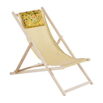 Visuel 1 du produit Chilienne amovible Victorine avec tétière coloris jaune en coton - 127 x 56 x 3,5 cm