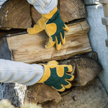 Visuel 1 du produit Gants Petits Travaux en élasthanne et cuir coloris marron Taille 8