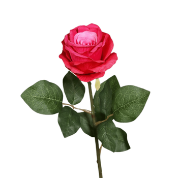 Visuel 1 du produit Rose artificielle rose vif - 48 cm