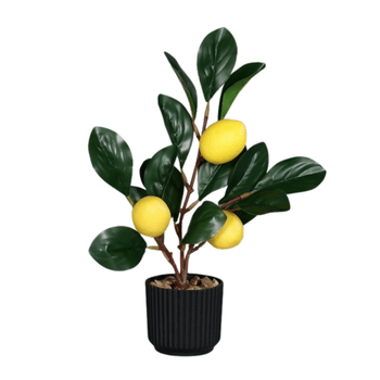 Visuel 1 du produit Citronnier artificiel à fruits jaunes en pot - 30 cm