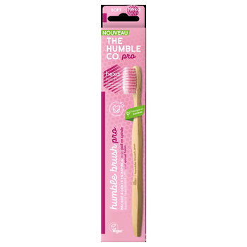 Visuel 1 du produit Brosse à dents en Bambou Pro Line soft antibactérienne the Humble Co. - Rose