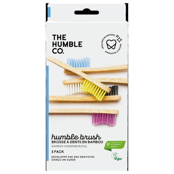 Visuel 1 du produit Brosse à dents en Bambou Soft The Humble Co. - Pack famille de 5 couleurs