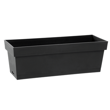 Visuel 1 du produit Jardinière toscane Poetic botanic® avec plateau clipsé coloris gris en plastique recyclé 10 L - 50 x 18 x 16,7 cm