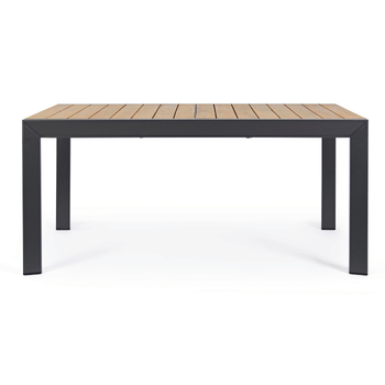 Visuel 1 du produit Table Calla avec allonges naturel coloris bois en aluminium - 160/240 x 100 cm