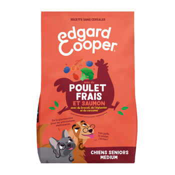 Visuel 1 du produit Croquettes pour chien senior au poulet et au saumon sans céréales Edgard & Cooper - 2,5 kg