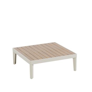 Visuel 1 du produit Table basse avec assise possible coloris beige en aluminium Sollya - 72 x 72 x 26 cm