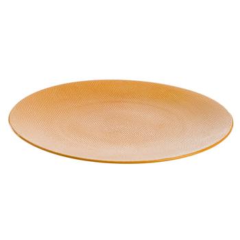 Visuel 1 du produit Assiette plate coloris jaune en grès Vésuvio - Ø 27 cm