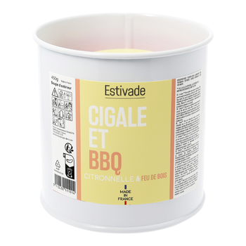 Visuel 1 du produit Bougie parfumée"cigales et barbecue" coloris gris en cire Estivade Denis & Fils - Ø 10 cm 400 g