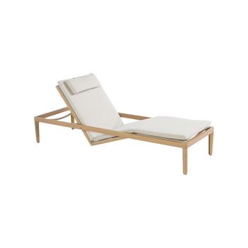 Visuel 1 du produit Bain de soleil coloris beige en aluminium Lotus - 200 x 67,5 x 32 cm