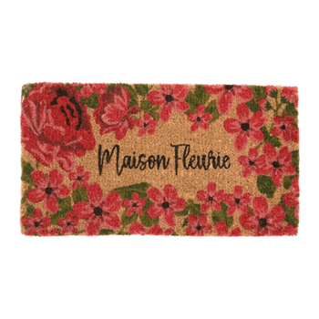 Visuel 1 du produit Paillasson en fibre de coco Maison fleurie rouge - 72 x 40 cm