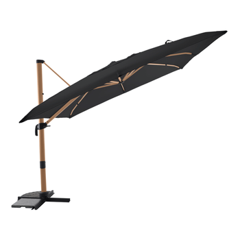 Visuel 1 du produit Parasol déporté look teck coloris beige en aluminium et polyester - 3 x 3 m