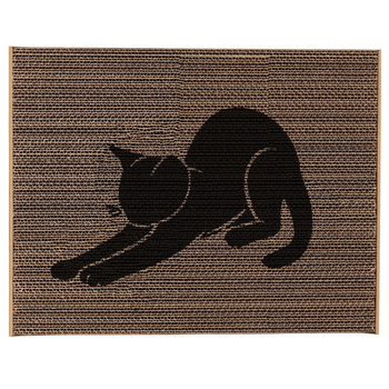 Visuel 1 du produit Griffoir en carton recyclé motif chat - 43 x 34 x 2,5 cm