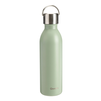 Visuel 1 du produit Bouteille isotherme coloris vert en inox Qwetch - 600 ml