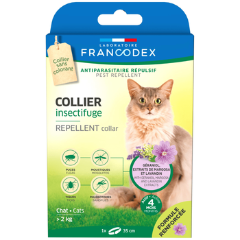 Visuel 1 du produit Collier insectifuge pour chat coloris blanc Francodex - Ø 35 cm