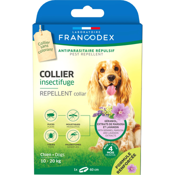 Visuel 1 du produit Collier insectifuge pour chien de 10 à 20 kg coloris blanc Francodex - Ø 60 cm