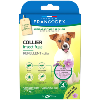Visuel 1 du produit Collier insectifuge pour chiot et petit chien coloris blanc Francodex - Ø 35 cm
