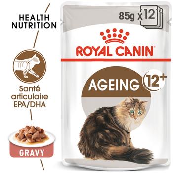 Visuel 1 du produit Pâtées pour chat senior émincés en sauce Royal Canin Ageing +12  - 12 x 85 g
