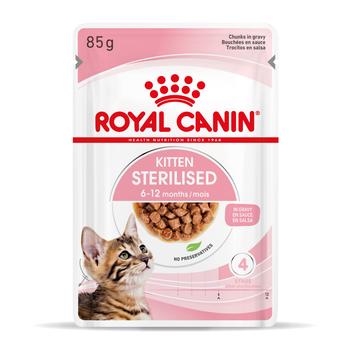 Visuel 1 du produit Pâtées pour chaton émincés en sauce Royal Canin Kitten Sterilised - 12 x 85 g