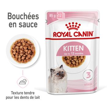 Visuel 1 du produit Pâtées pour chaton émincés en sauce Royal Canin Kitten - 12 x 85 g