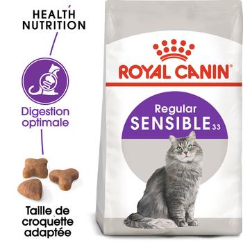 Visuel 1 du produit Croquettes pour chat adulte avec une sensibilité digestive Royal Canin Sensible 33 - 2 kg