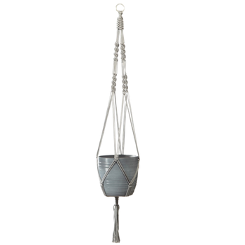 Visuel 1 du produit Suspension macramé en corde grise - 90 cm