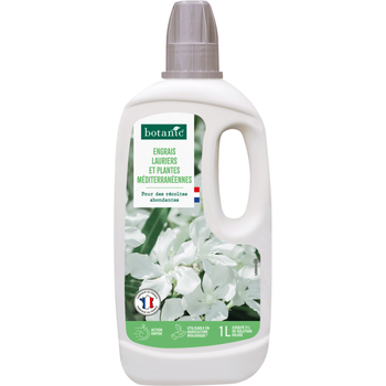 Visuel 1 du produit Engrais plantes méditerranéenes, plantes fleuries et lauriers roses en bouteille botanic® - 1L