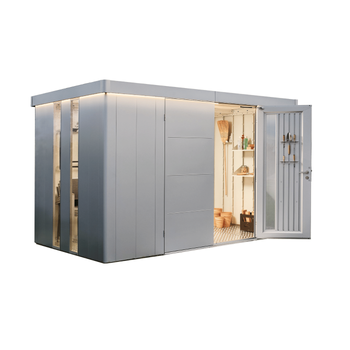 Visuel 1 du produit Abri de jardin double porte Neo 4B Biohort® coloris gris quartz métallique - 236 x 348 x 222 cm
