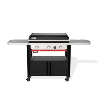 Visuel 1 du produit Plancha à gaz en fonte émaillée noire sur chariot Weber - 76 cm
