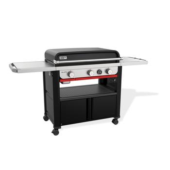 Visuel 1 du produit Plancha à gaz en fonte émaillée noire sur chariot Weber - 76 cm