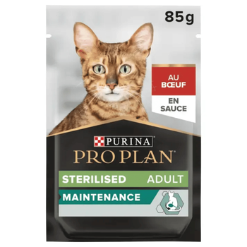 Visuel 1 du produit Sachet au bœuf pour chat stérilisé Purina Pro Plan – 85 gr