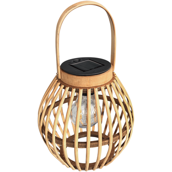 Visuel 1 du produit Lanterne solaire en bambou à ampoule filame Watt&Home Joya - Ø 18 x H 18 cm