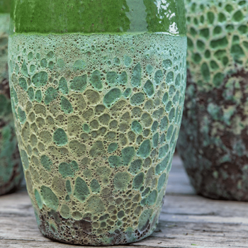 Visuel 1 du produit Jarre en grès émaillé fait-main coloris vert Poterie du Bousquet Léon - Ø 44 x H 56 cm