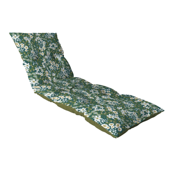 Visuel 1 du produit Coussin bain de soleil en polyester/coton fleuri/uni vert Flocons Elégantes - 180 x 56 x 10 cm