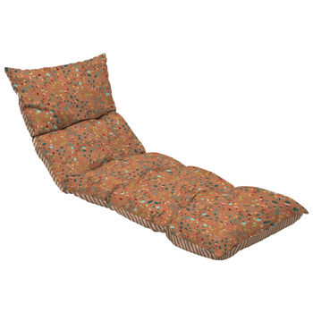 Visuel 1 du produit Coussin pour bain de soleil en polyester/coton à motifs coloris terra Flocons Apolline - 180 x 56 x 10 cm