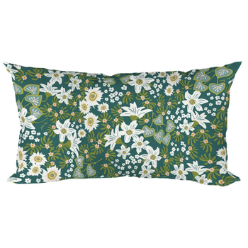 Visuel 1 du produit Coussin déco en polyester/coton fleuri vert Elégantes - 50 x 30 x 15 cm