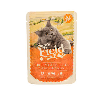 Visuel 1 du produit Pâtée pour chat en sachet au poulet et à la citrouille Sam's Field - 85 g