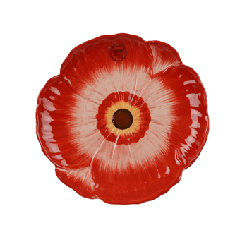 Visuel 1 du produit Assiette à dessert forme coquelicot en dolomite colorée - Ø 22 x H 2 cm