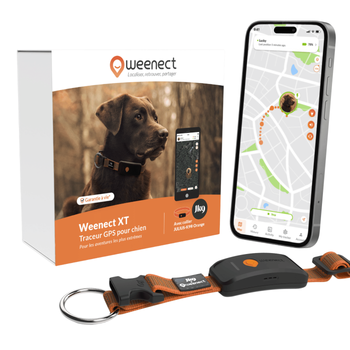 Visuel 1 du produit Collier GPS pour chien coloris orange Weenect XT