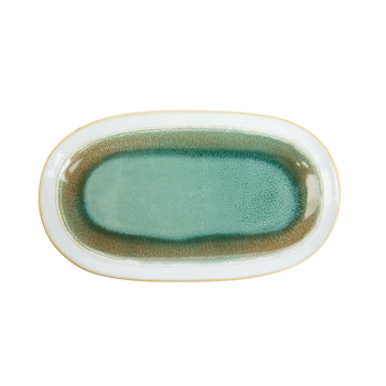 Visuel 1 du produit Assiette ovale en grès de couleur Abbi - 26 x 14,5 cm