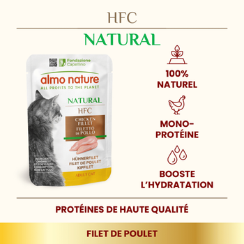 Visuel 1 du produit Pâtée pour chat HFC Natural au filet poulet Almo Nature - 70 g