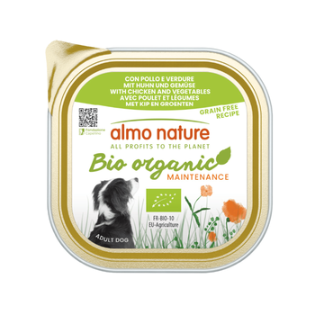 Visuel 1 du produit Pâtée pour chien biologique BIO ORGANIC au poulet et légumes Almo Nature - 300 g