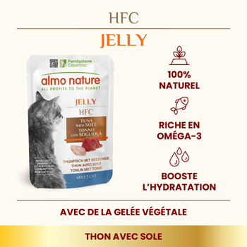 Visuel 1 du produit Pâtée pour chat HFC Jelly au thon et sole Almo Nature - 55 g