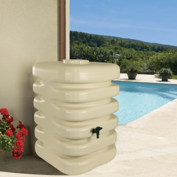 Visuel 2 du produit Récupérateur à eau cubique 1000 L beige