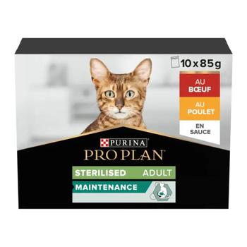 Visuel 1 du produit Pâtée pour chat stérilisé au bœuf et au poulet PRO PLAN - 40 x 85 g